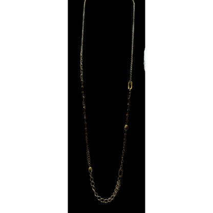 Retro Gold Abstract Beaded Link Necklace