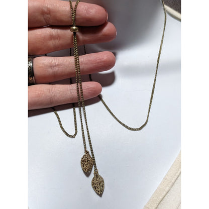 Gold Leaf Charm Bolo Tie Bohemian Necklace