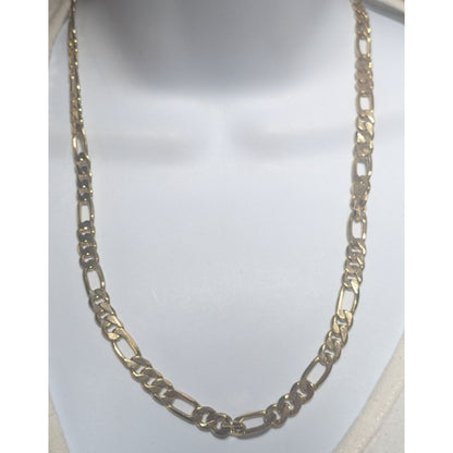 24k Gold Plated Figaro Chain Necklace