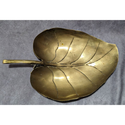 Vintage Brass Leaf Trinket Dish