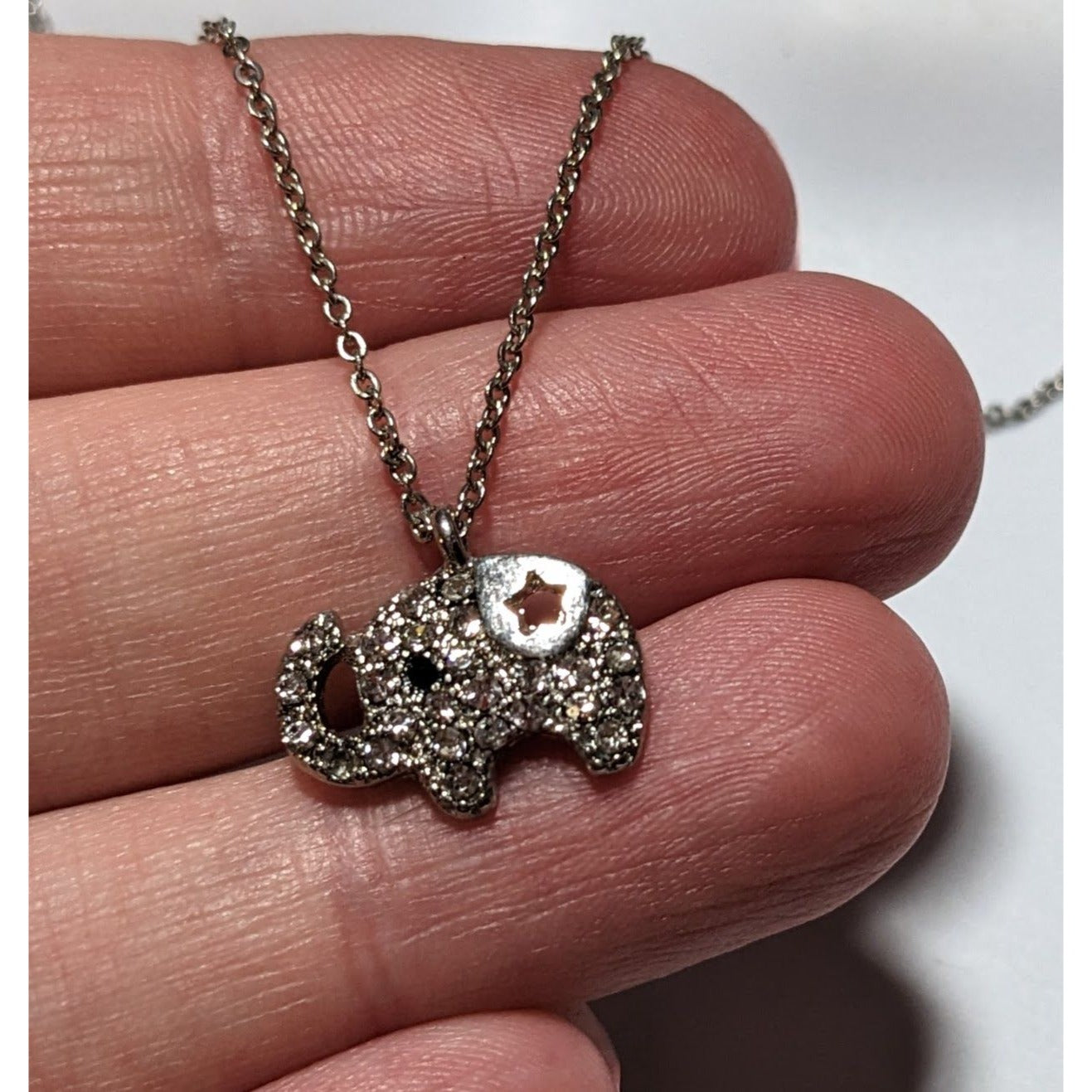 Minimalist Rhinestone Elephant Necklace