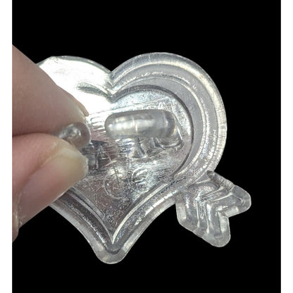 Metallic Valentine Heart And Arrow Clear Plastic Metallic Red Ring Size 5