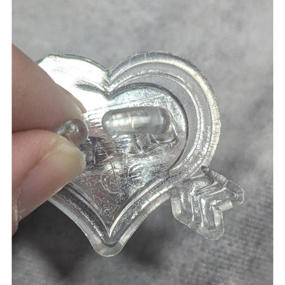 Metallic Valentine Heart And Arrow Clear Plastic Metallic Red Ring Size 5