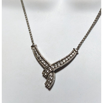 Zales Lab Created White Sapphire And Diamond Accent Twist Necklace