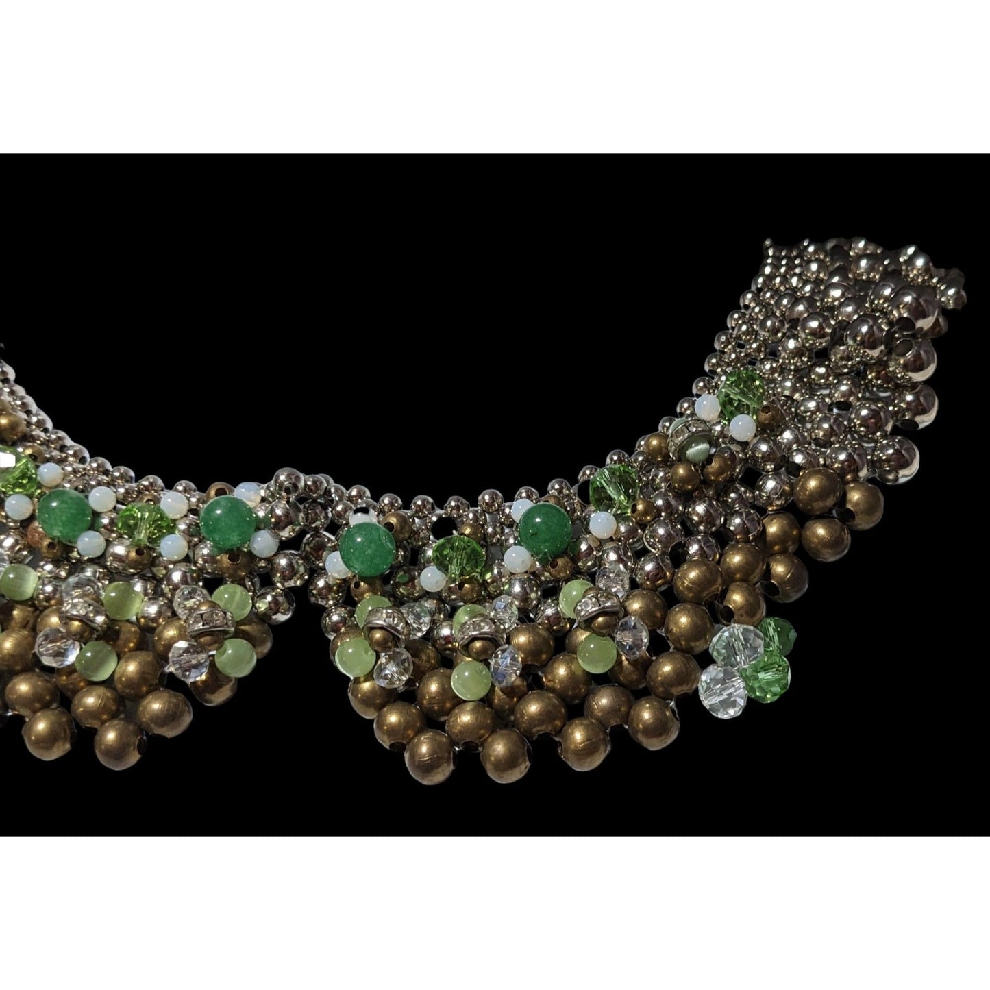 Pam Hiran Vintage 90s Beaded Bib Necklace