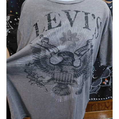Levi's Eagle Logo Tee Grey With Black Distressed Print