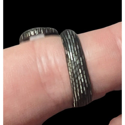 Gothic Gunmetal Tone Textured Snake Ring Size 5 1/2