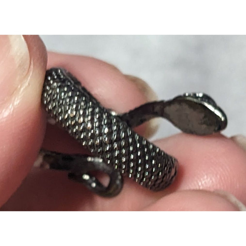 Gothic Gunmetal Tone Textured Snake Ring Size 5 1/2