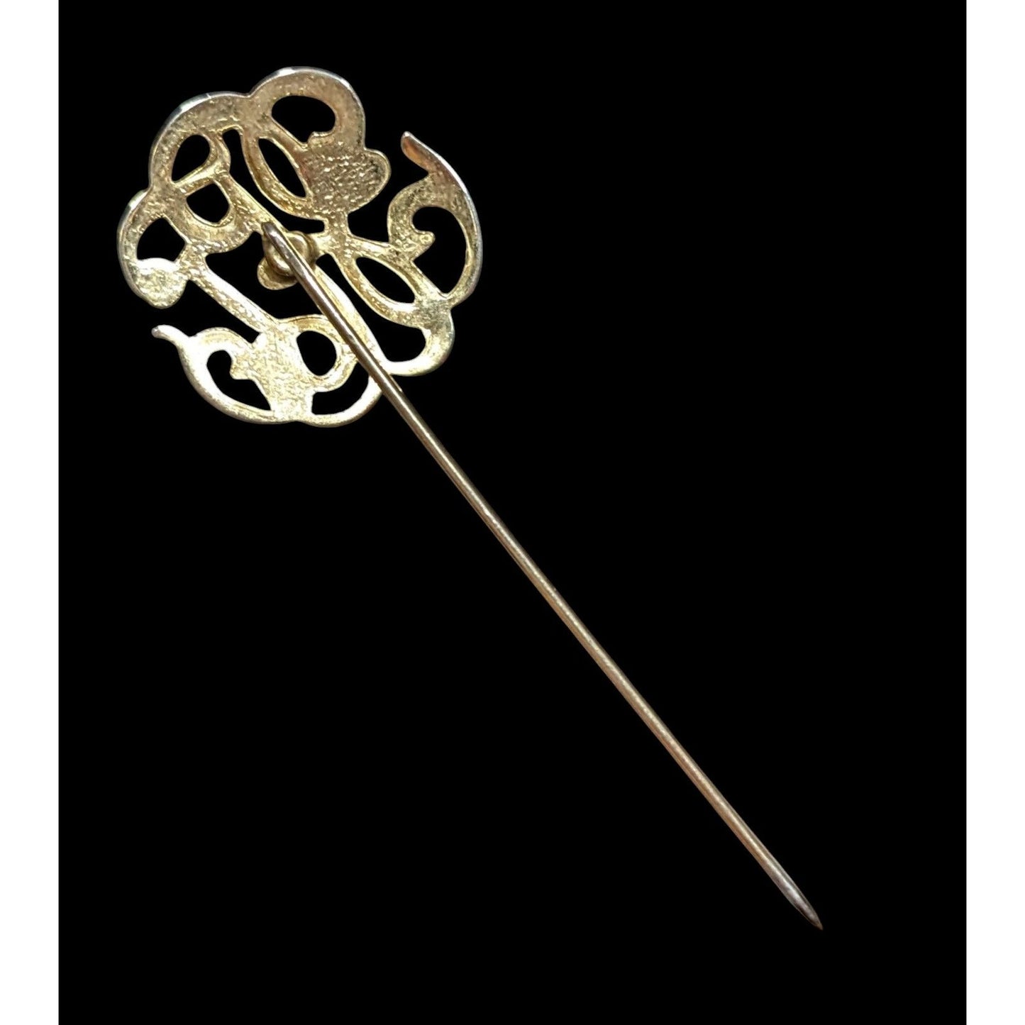 Vintage Elegant Gold Tone Monogram Stick Pin