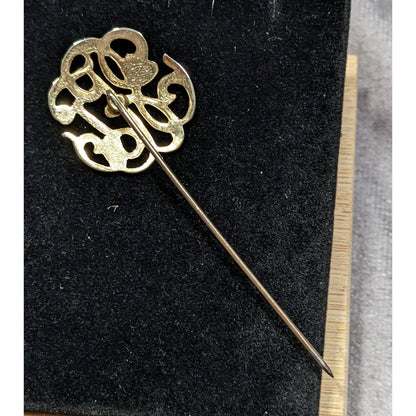 Vintage Elegant Gold Tone Monogram Stick Pin