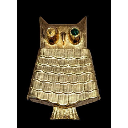 Vintage Avon Owl Gold Tone Solid Perfume Holder