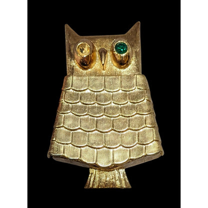 Vintage Avon Owl Gold Tone Solid Perfume Holder