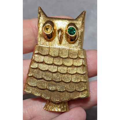 Vintage Avon Owl Gold Tone Solid Perfume Holder