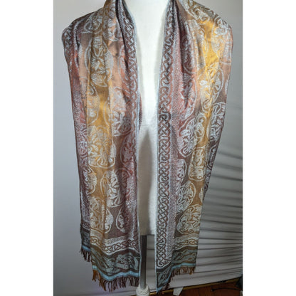 Molina by Jimmy Hourihan Rainbow And Grey Celtic Knot Scarf