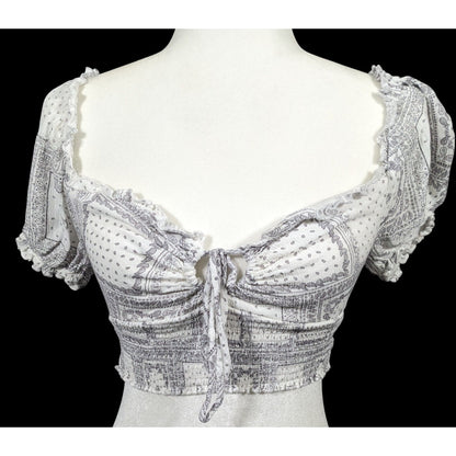 Isabelle's Closet Bohemian Festival Peasant Crop Top Size Medium