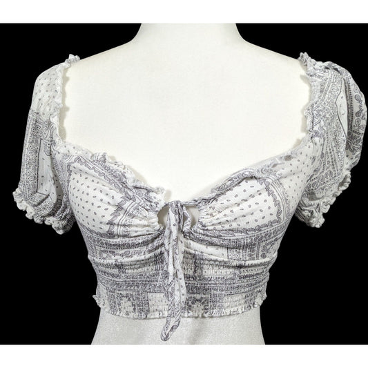 Isabelle's Closet Bohemian Festival Peasant Crop Top Size Medium