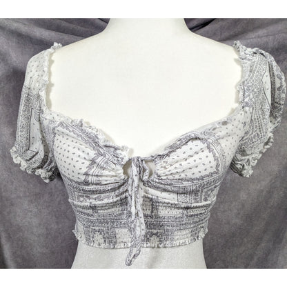 Isabelle's Closet Bohemian Festival Peasant Crop Top Size Medium
