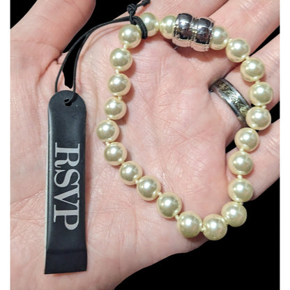 RSVP Hand Knotted Magnetic Pearl Bracelet