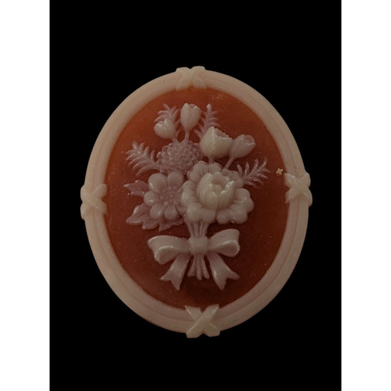 Avon Vintage Floral Cameo Brooch