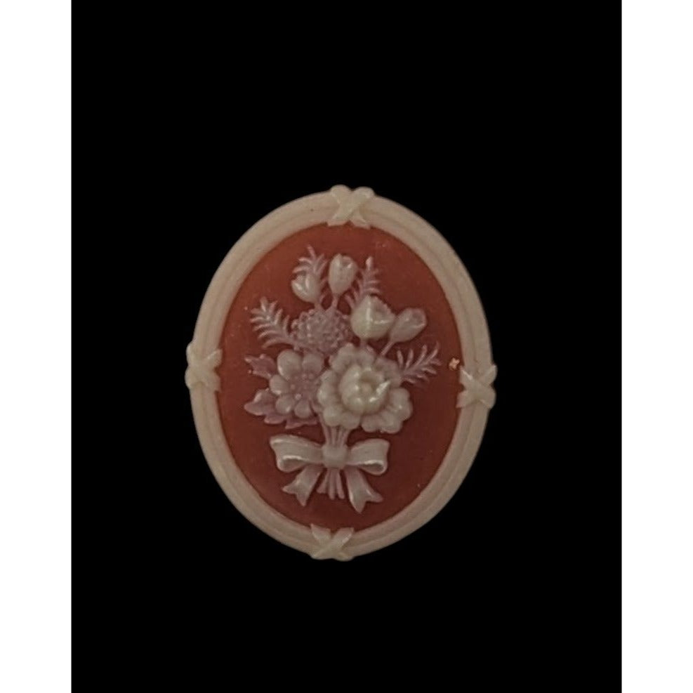Avon Vintage Floral Cameo Brooch