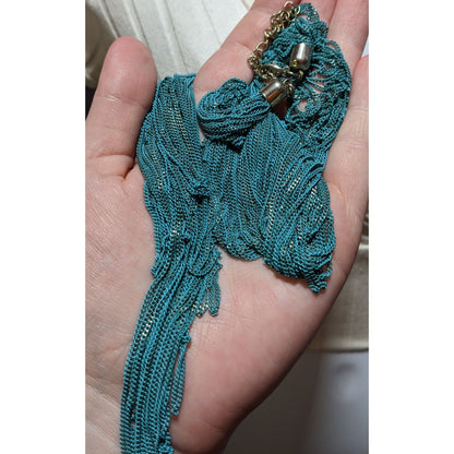 Abstract Blue Multilayer Chain Necklace