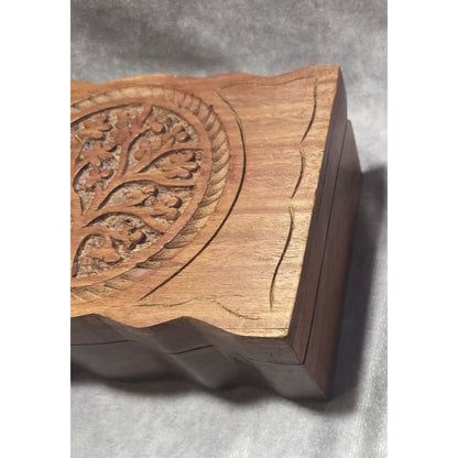 Carved Wooden Tree Of Life Box