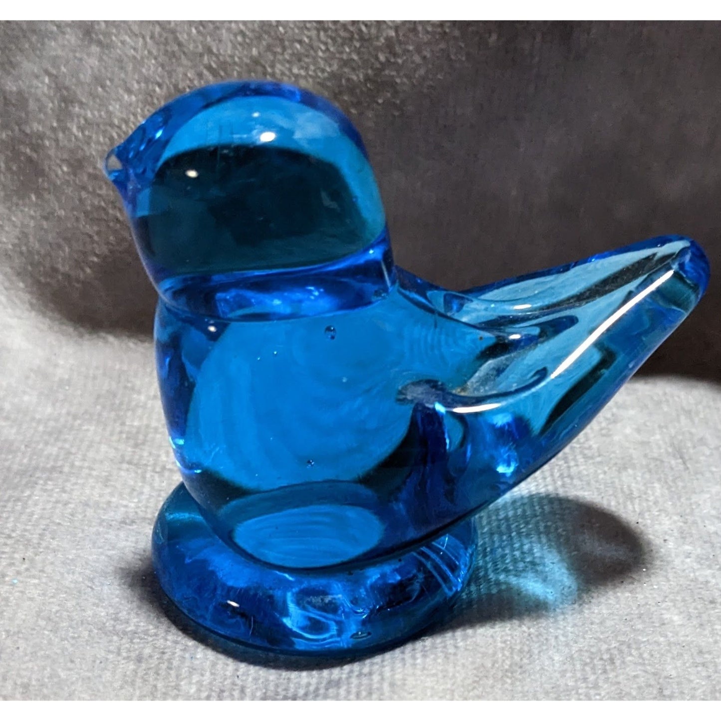 Vintage 90s Blue Art Glass Bird