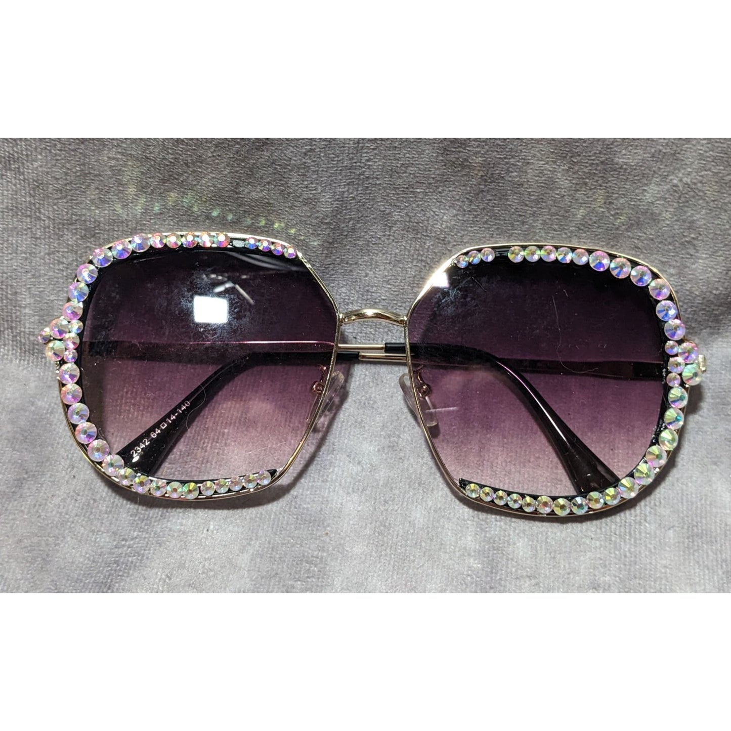 Rhinestone Glam Oversized Gradient Sunglasses