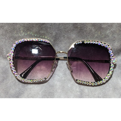 Rhinestone Glam Oversized Gradient Sunglasses