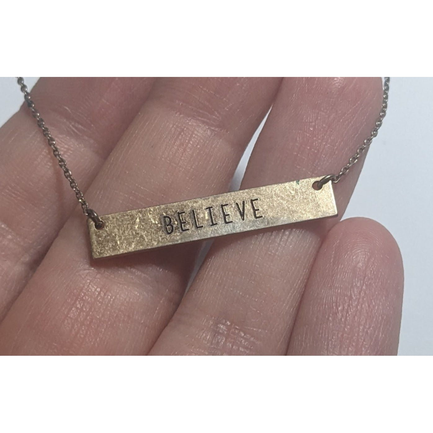 Gold Minimalist Believe Necklace