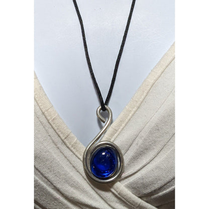 Cobalt Glass Swirl Necklace