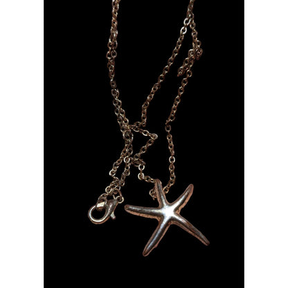 Minimalist Silver Starfish Pendant Necklace