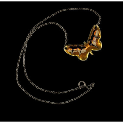 Fairycore Butterfly Pendant Necklace Stainless Steel With Enamel Design