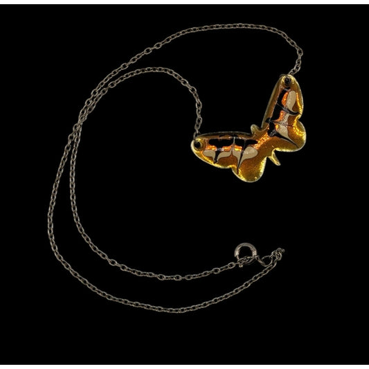 Fairycore Butterfly Pendant Necklace Stainless Steel With Enamel Design