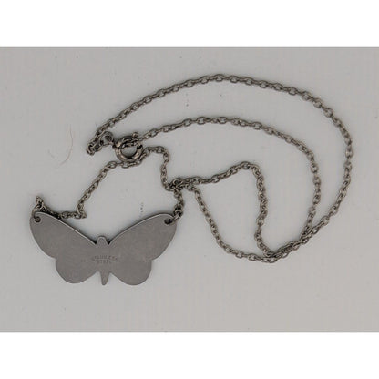 Fairycore Butterfly Pendant Necklace Stainless Steel With Enamel Design