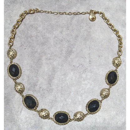 Vintage Glam Jones New York Gold Gemmed Necklace