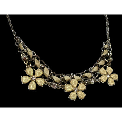 Yellow Shimmer Springtime Floral Necklace