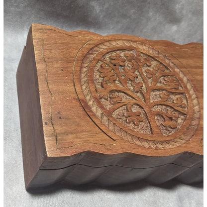 Carved Wooden Tree Of Life Box