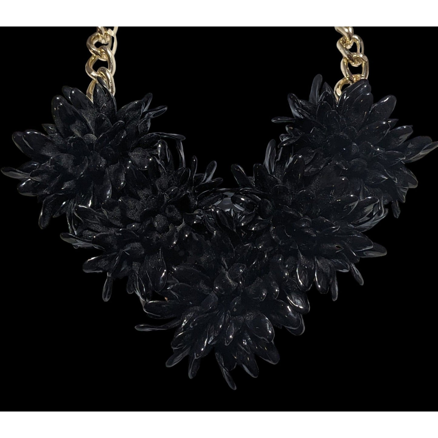 Chunky Black Floral Necklace