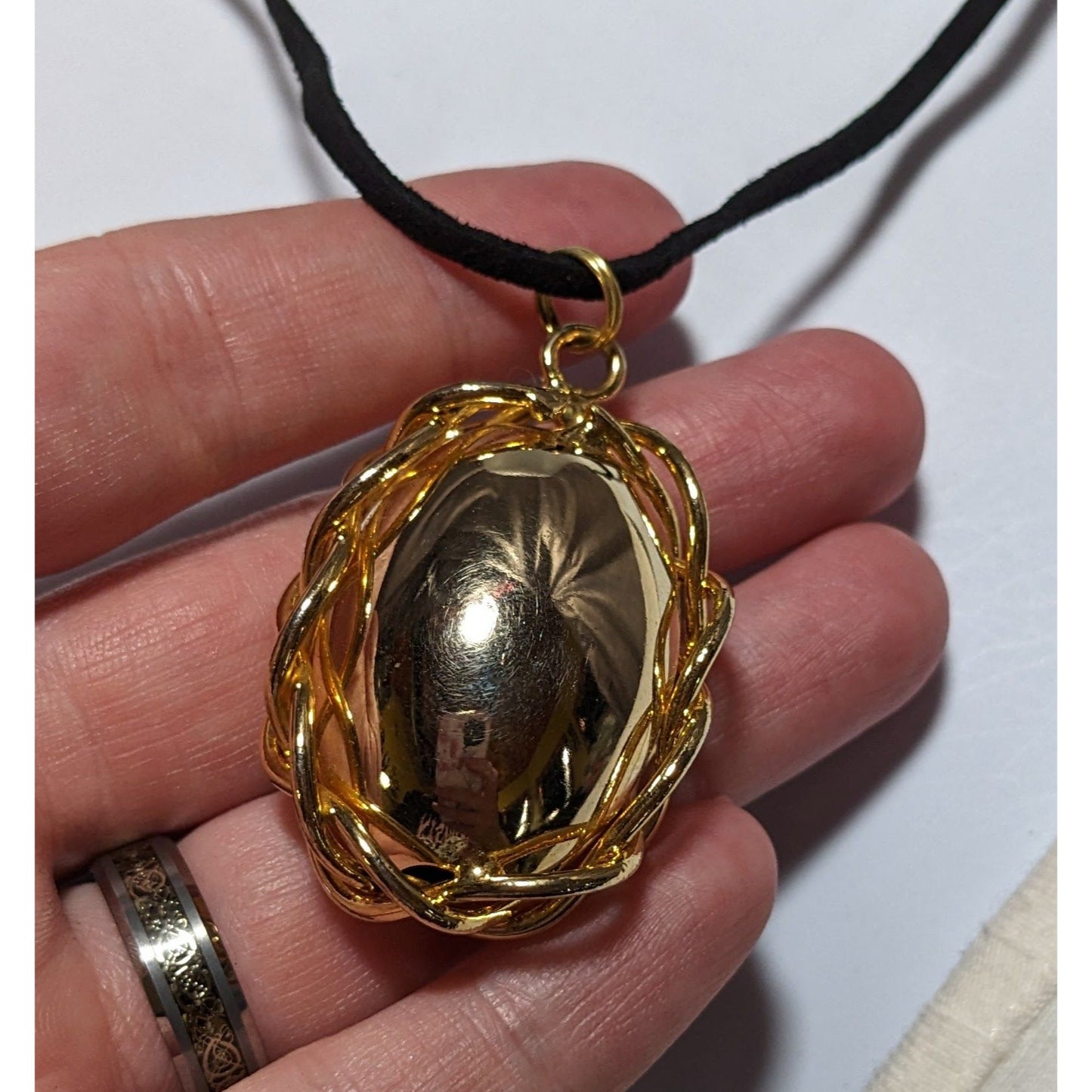 Wrapped Gold Egg Necklace