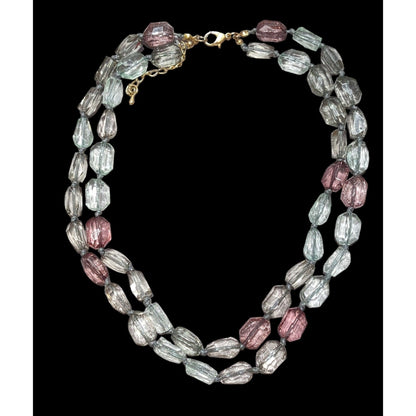 Chunky Pink And Grey Necklace