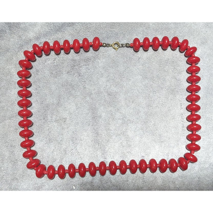 Vintage Red Cinnamon Candy Style Beaded Necklace