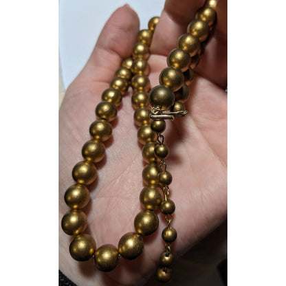 Vintage Gold Beaded Faux Pearl  Necklace