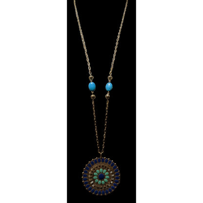 JS Collection Bohemian Enamel Medallion Necklace