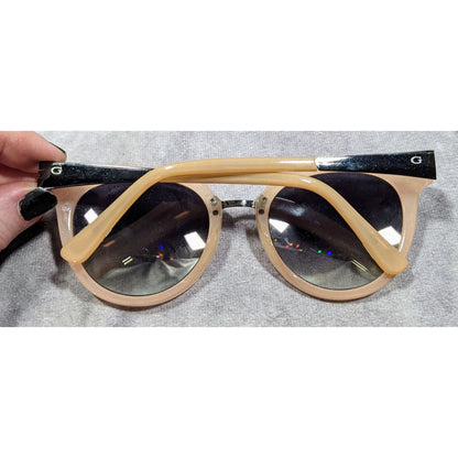 Guess Chunky Retro Nude And Silver Tone Sunglasses