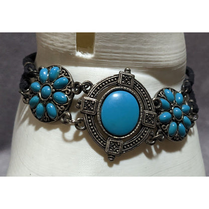 Floral Blue Southwestern Bracelet