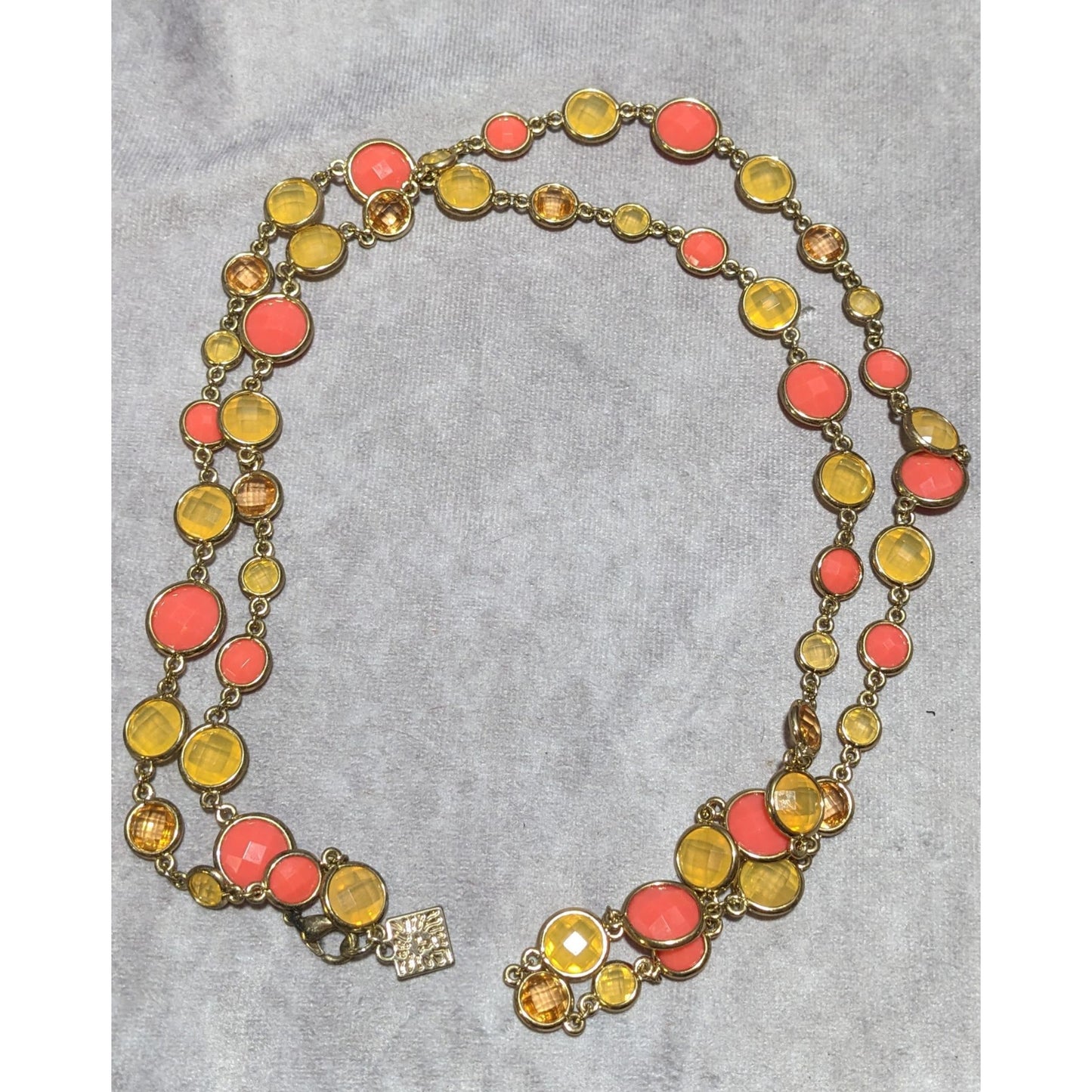 Anne Klein 60s Style Gem Necklace