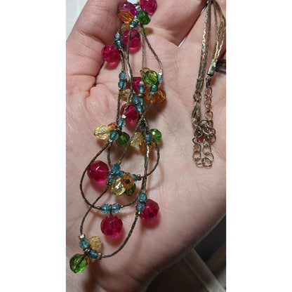 Rainbow Multilayer Gem Necklace