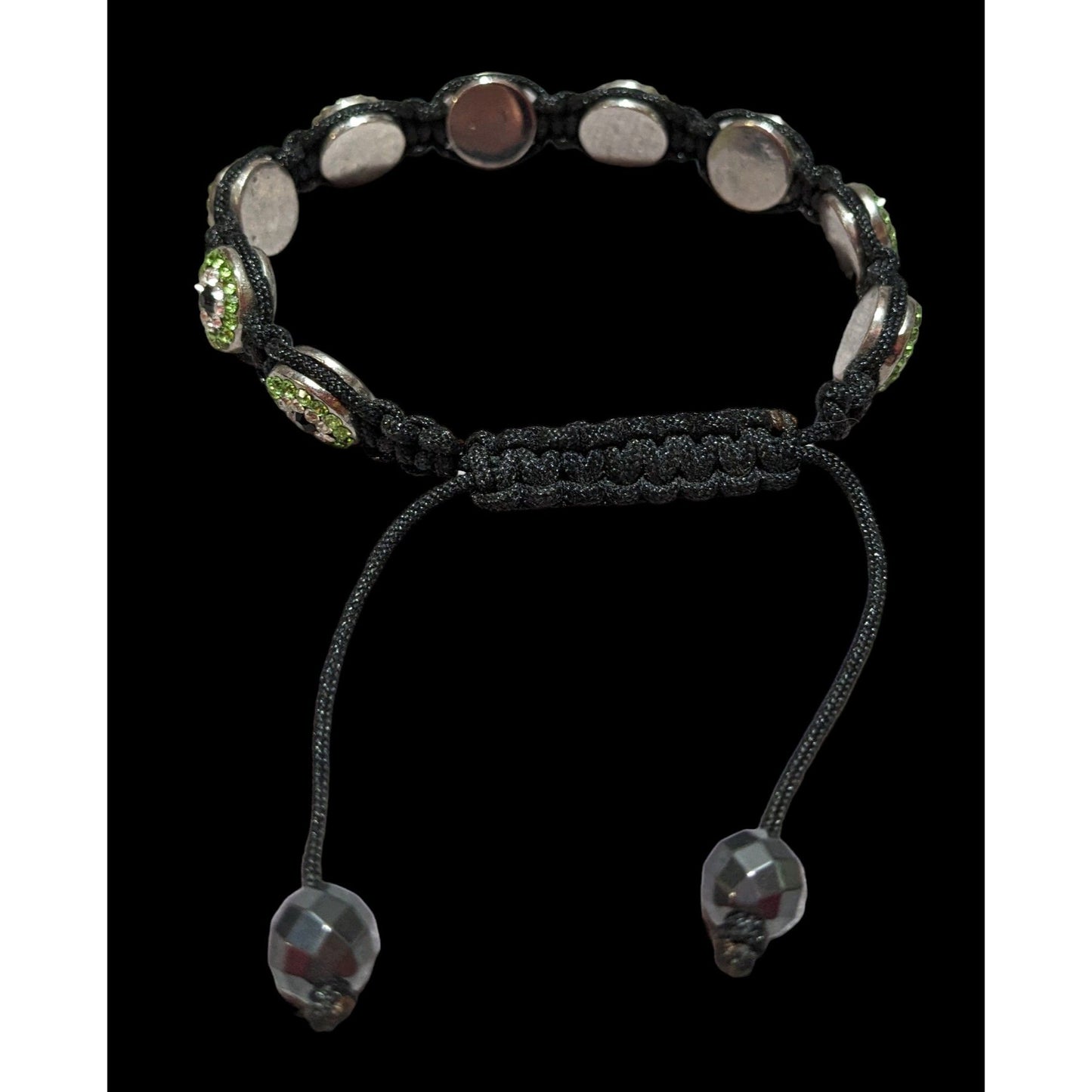 Kalifano Peridot Crystal Evil Eye Shamballa Bracelet