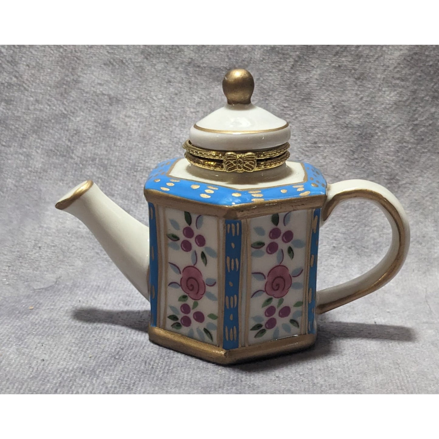 Vintage Cottagecore Teapot Trinket Box